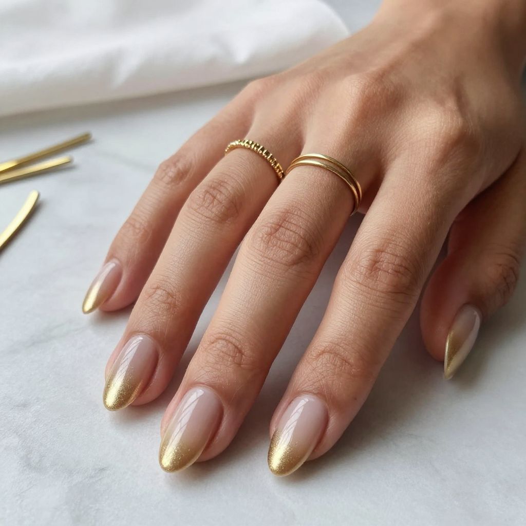 Champagne Gradient Gold Ombre