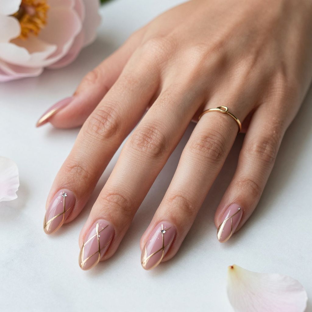 Mauve Pink with Thin Gold Striping