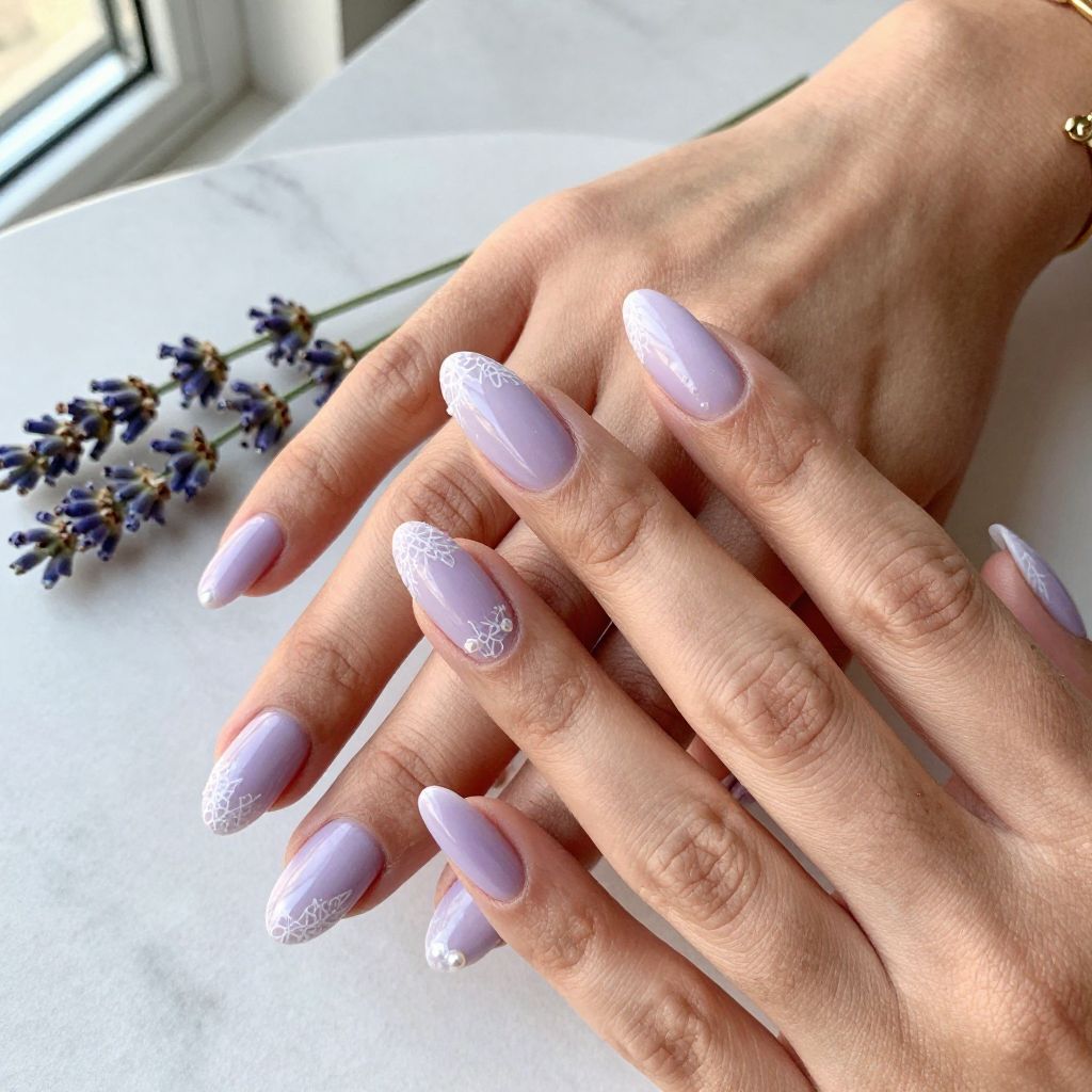 Purple Ombre with White Lace Details