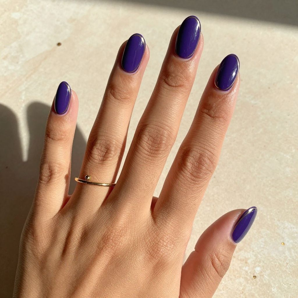 Royal Purple Power Nails with Gold Accents