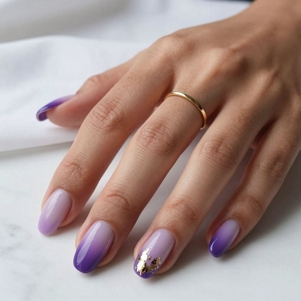 Purple Ombre Gradient Nails