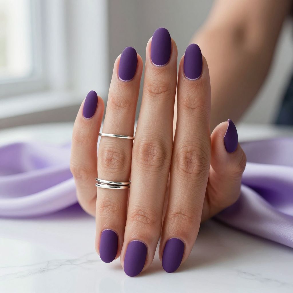 Purple Velvet Matte Nails