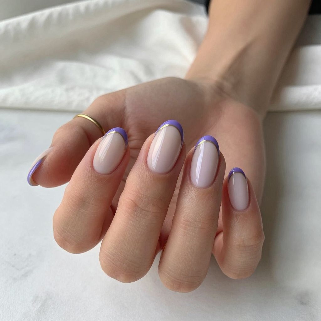 Purple French Tips with Lavender Base