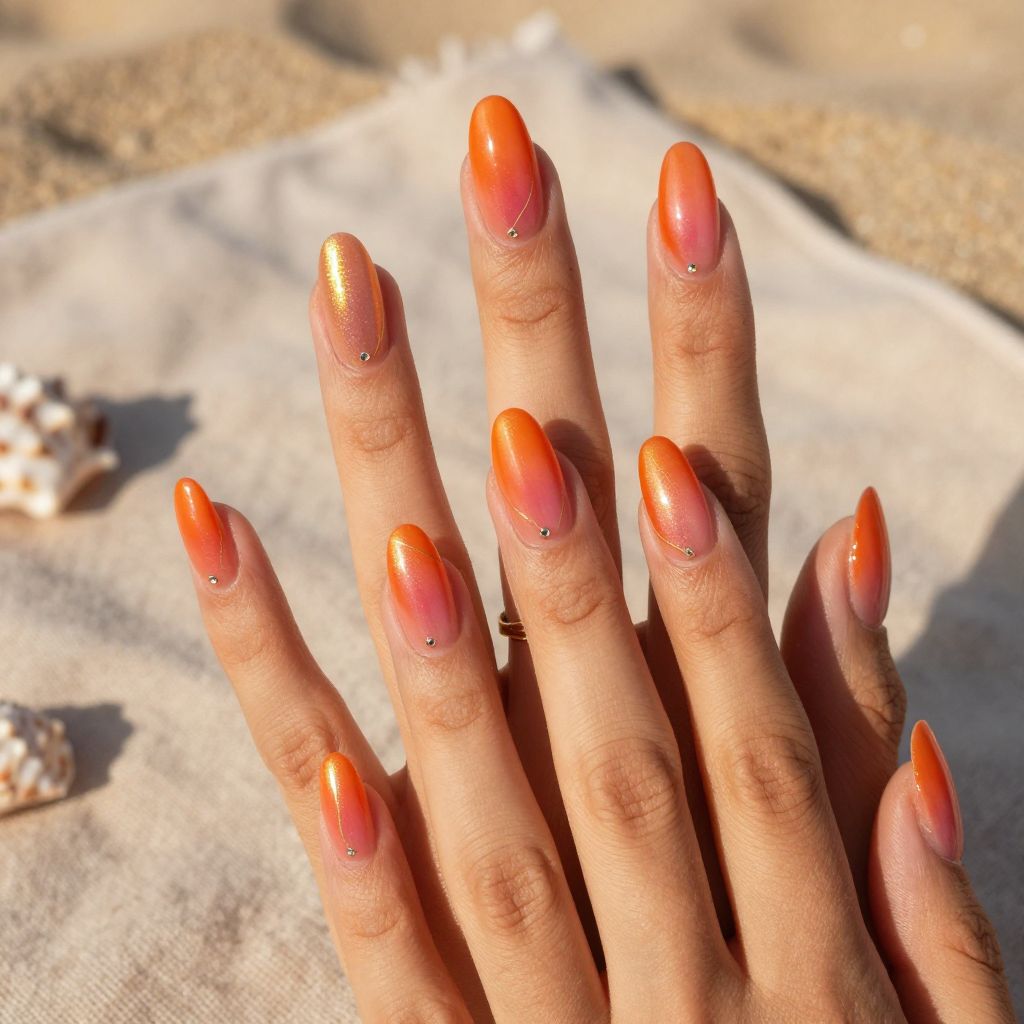 Tropical Sunset Gradient Nails