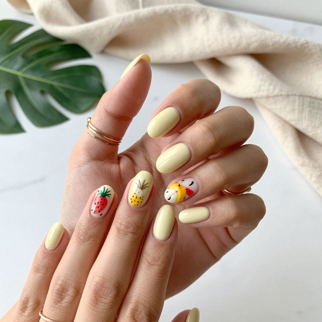 Tropical Fruit Salad Nails