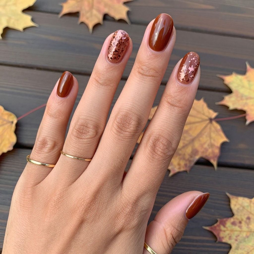 Cognac with Rose Gold Splatter