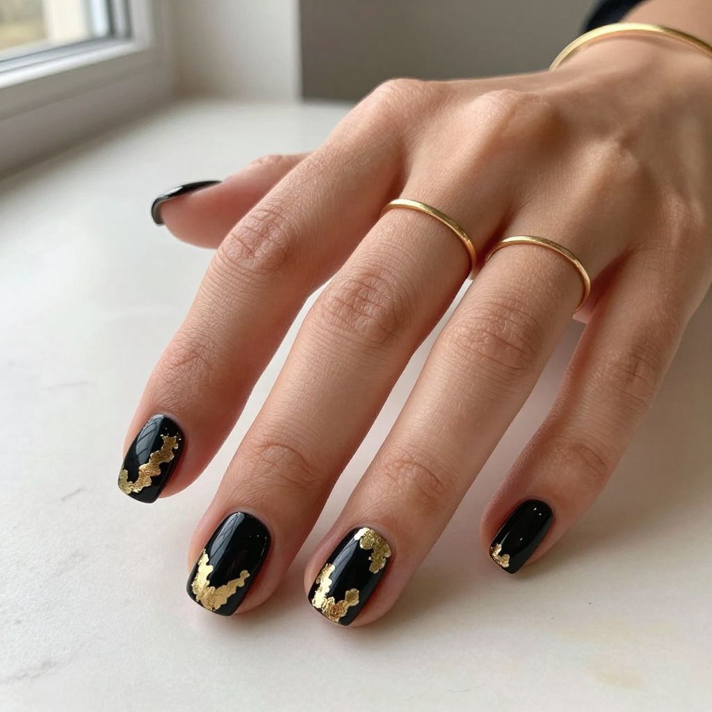 Black with Gold Foil Tortoiseshell Effect