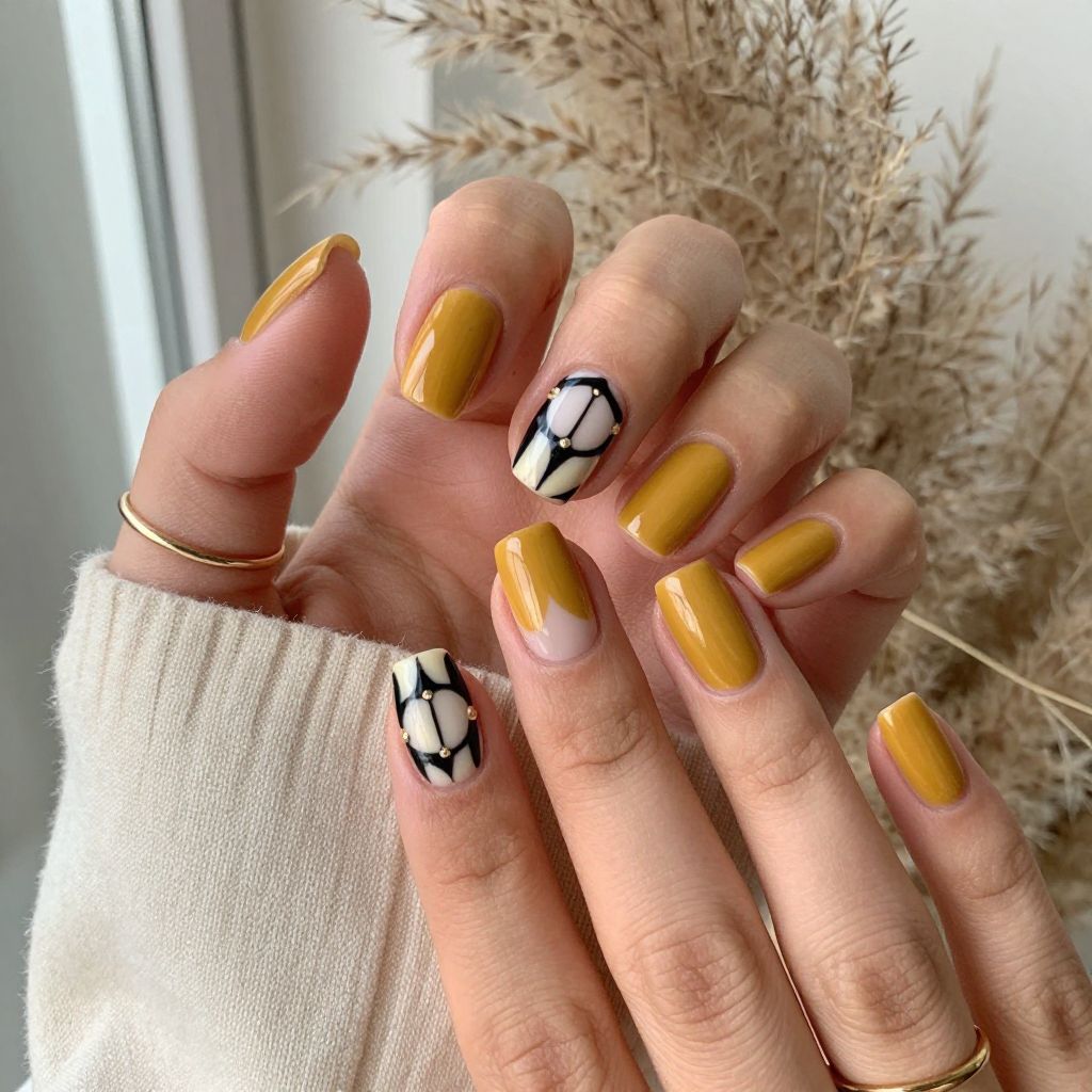 Mustard Yellow Geometric Pattern