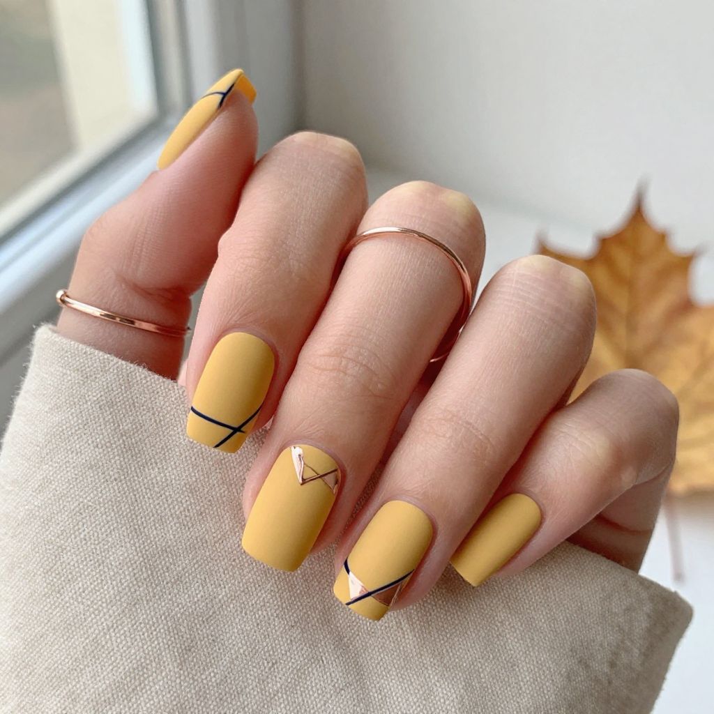 Mustard Yellow with Geometric Patterns