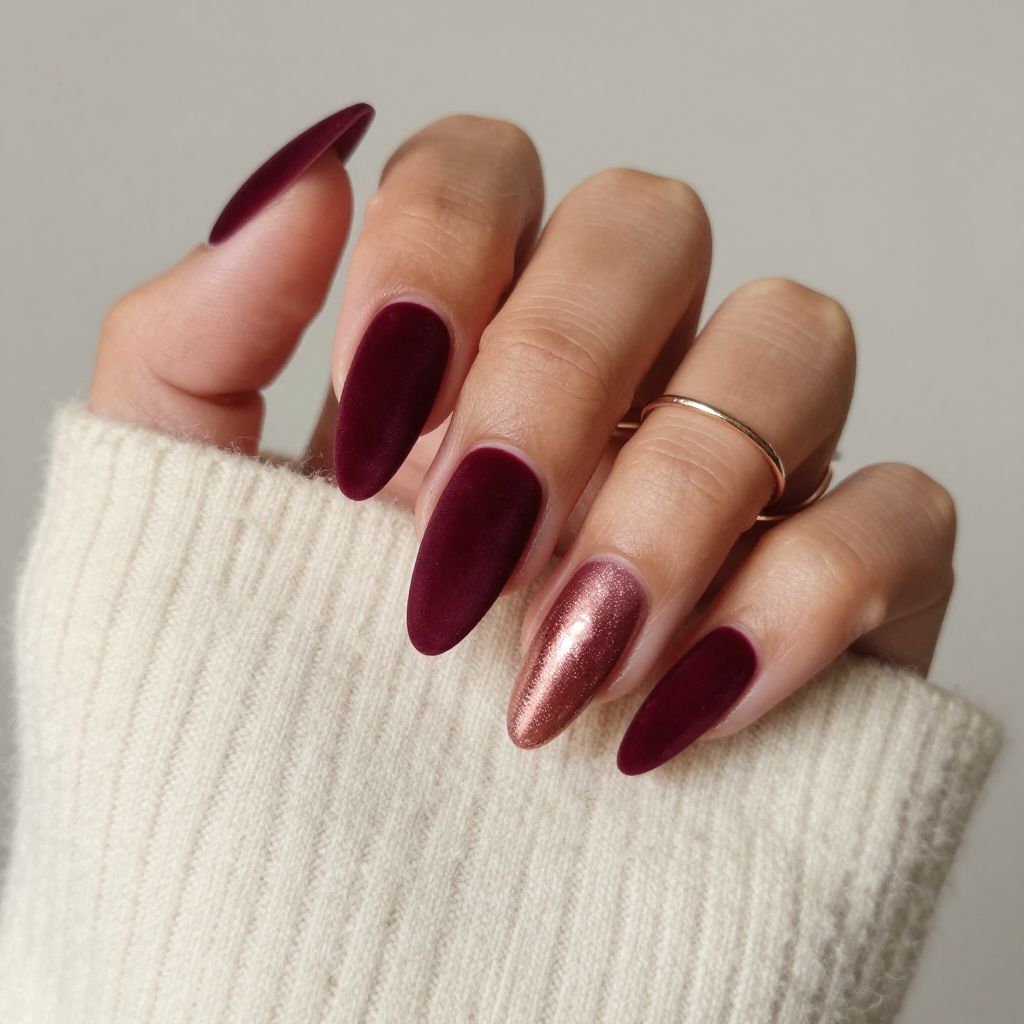 Burgundy Velvet with Shimmer Gradient