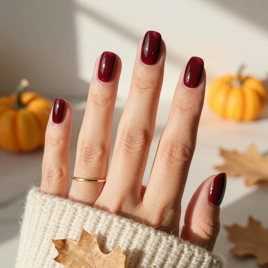 Deep Burgundy with Glossy Top Coat