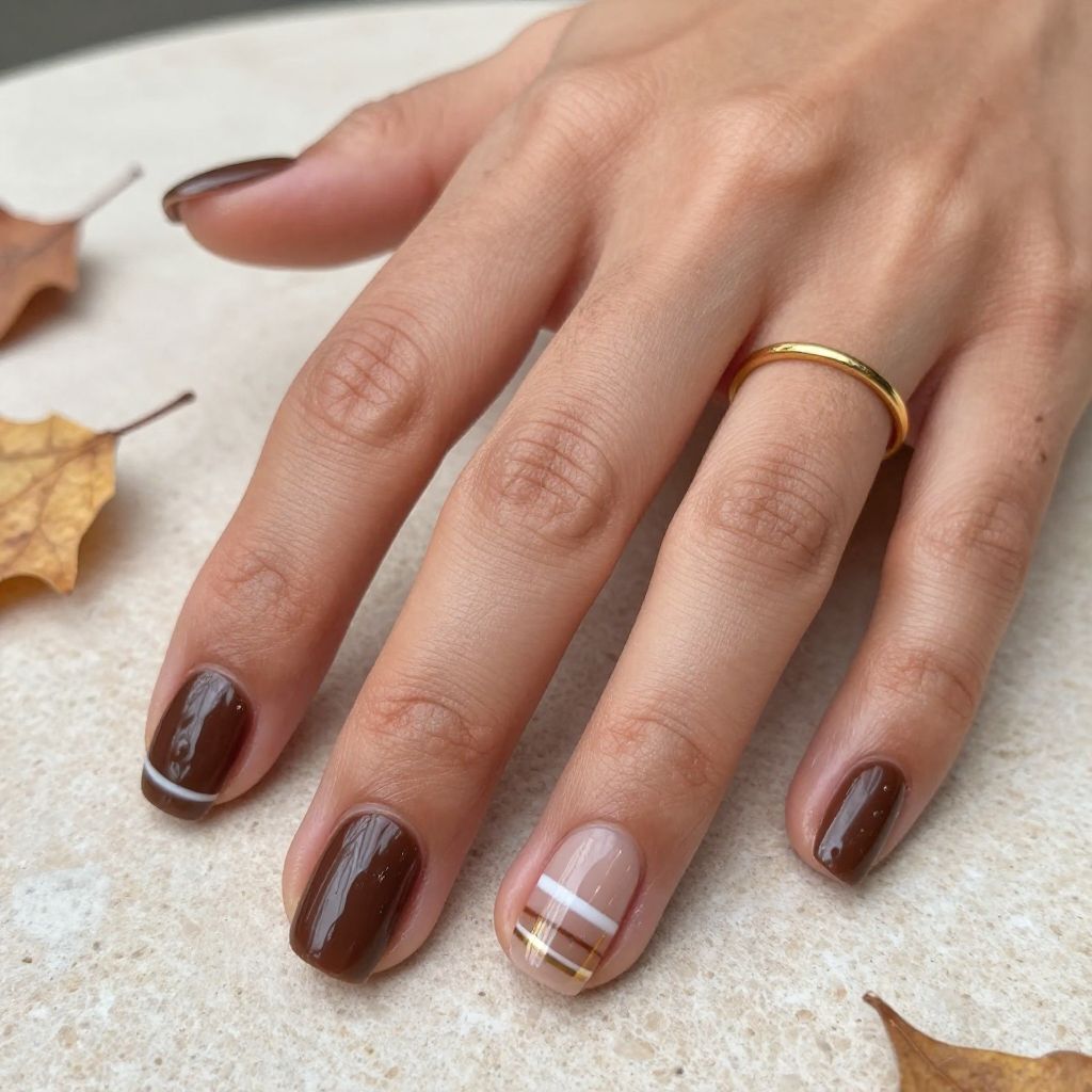Espresso with Minimalist White Stripes