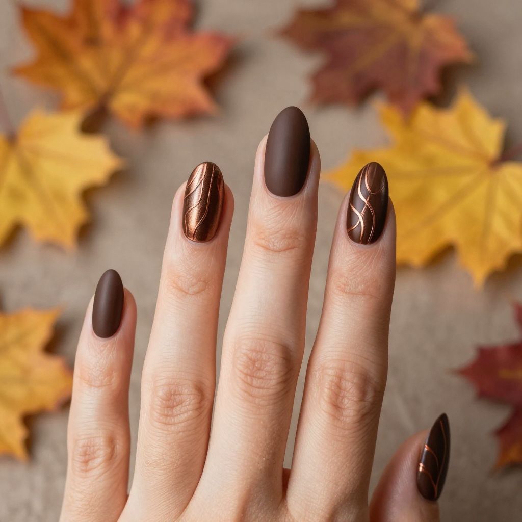 Fall Nail Designs Simple nail idea 13