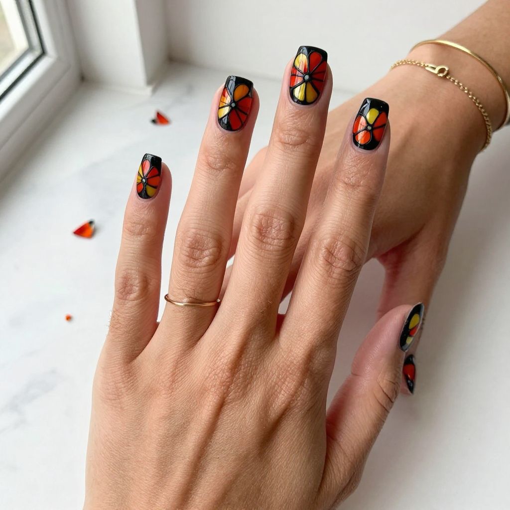 Stained Glass Poppy Design