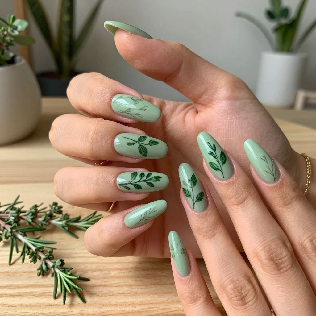 Botanical Herb Garden Nails
