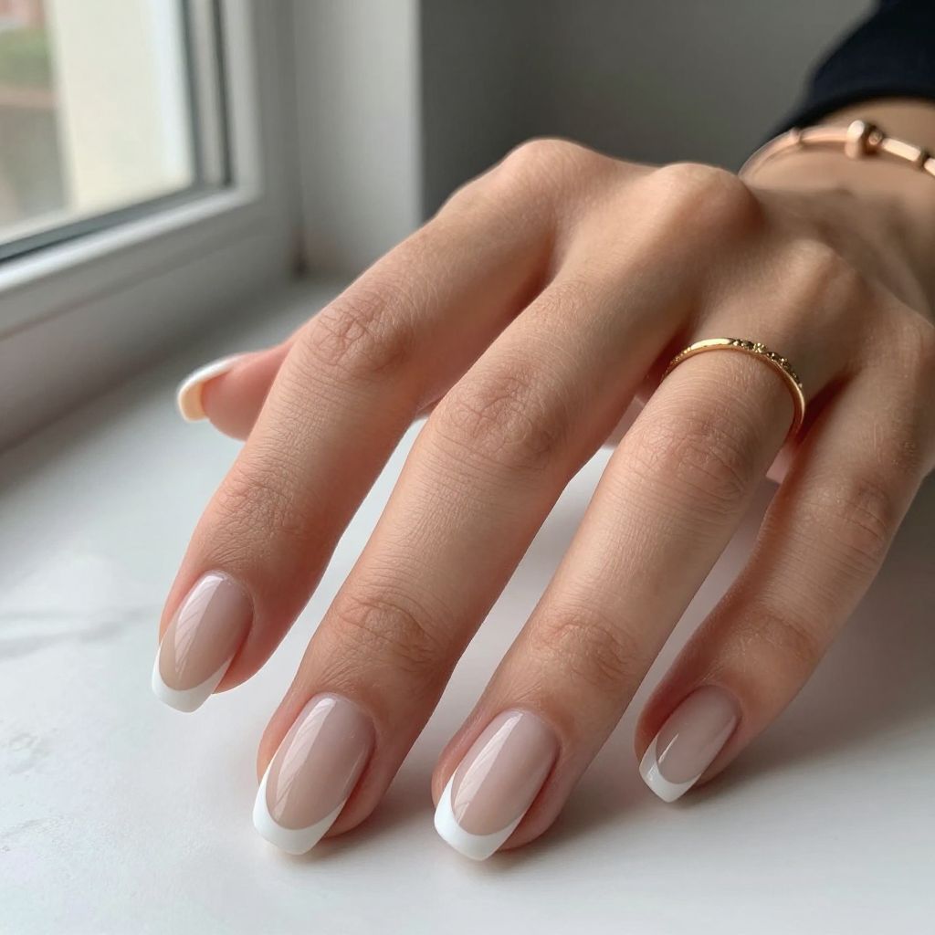Classic White Tip French Nails
