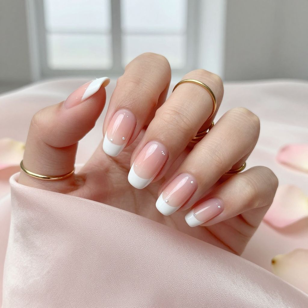 Ombré Blush French Tips with Soft Transition