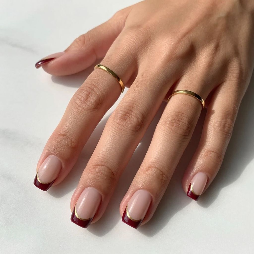 Bold Colored French Tips with Contrast