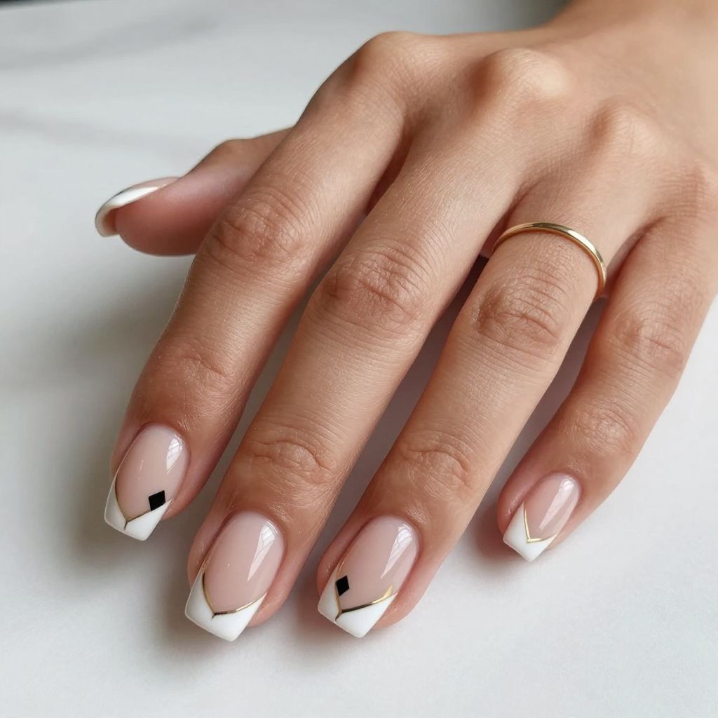 Geometric French Tips