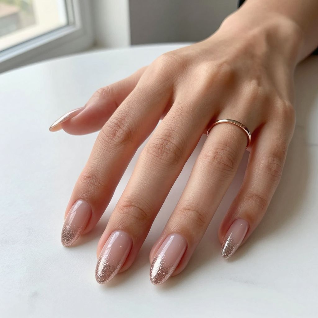 Glitter Gradient French Tips