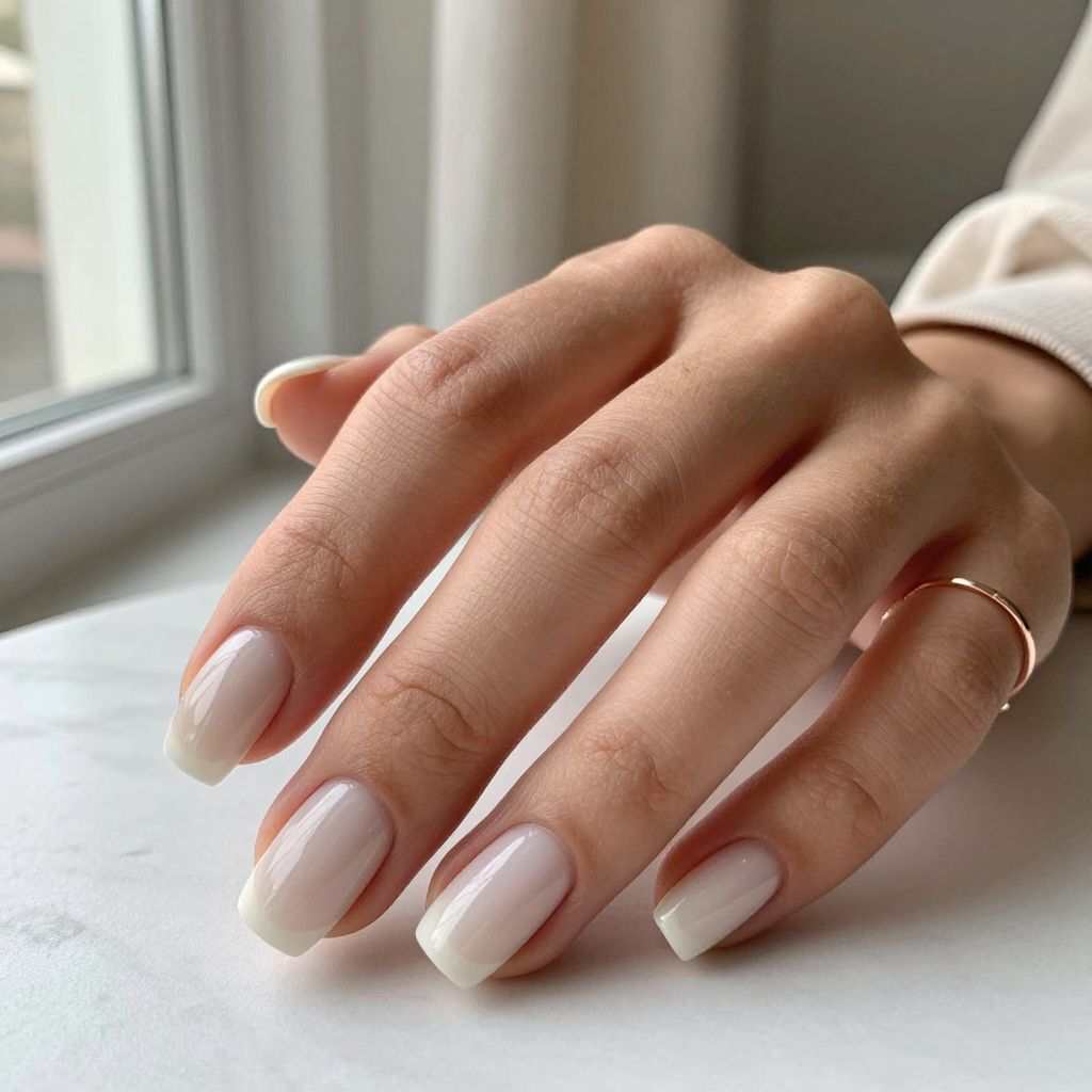 Milky White Jelly French Tips