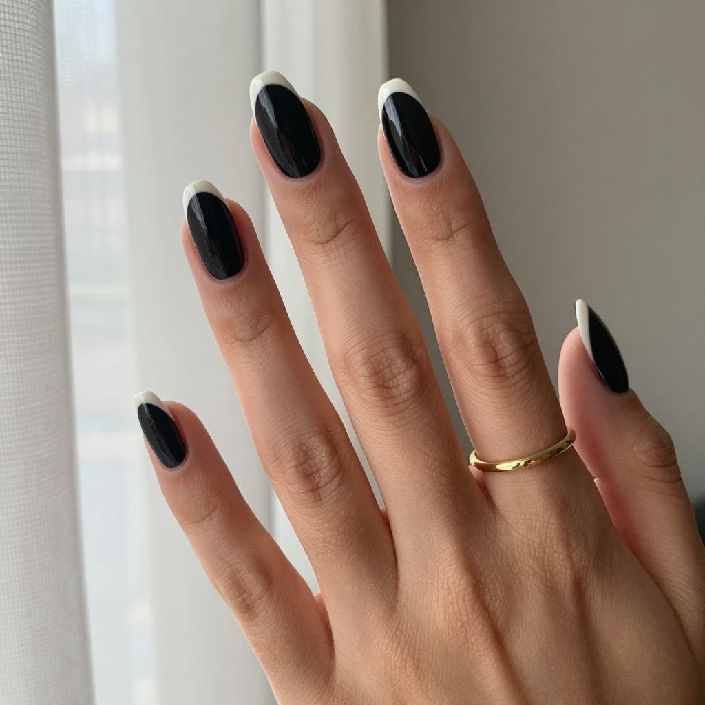 Black and White French Tips