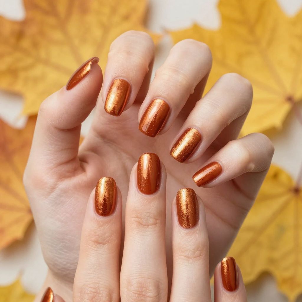Gel Fall Nail Designs burnt sienna