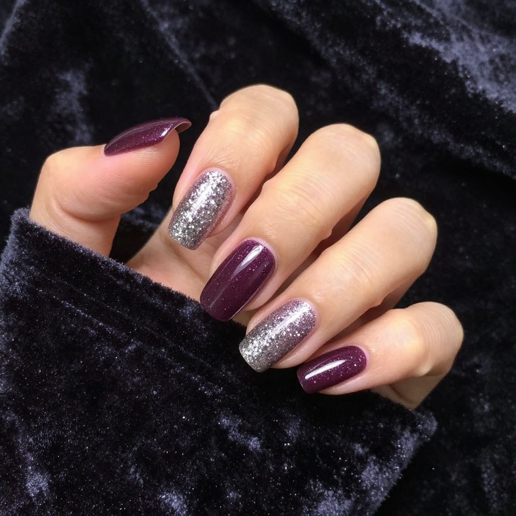 Gel Fall Nail Designs deep plum