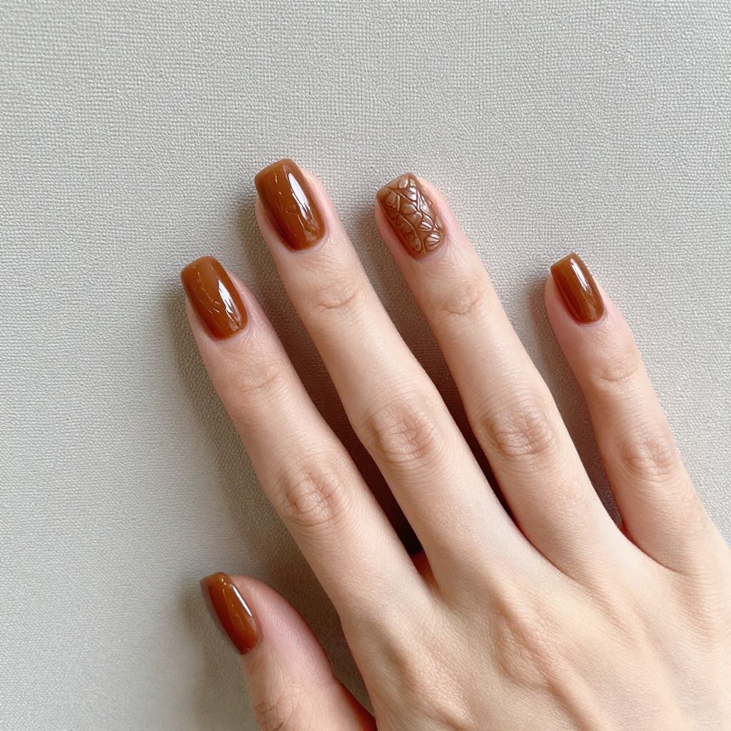 Gel Fall Nail Designs warm cognac
