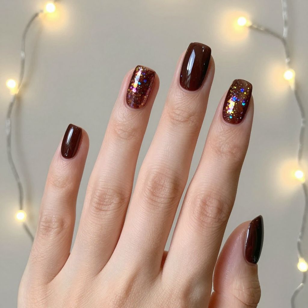Gel Fall Nail Designs chocolate brown