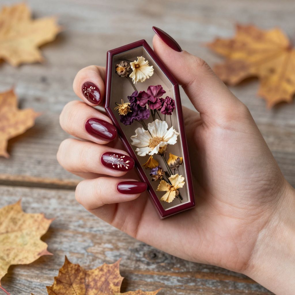 Gel Fall Nail Designs deep burgundy