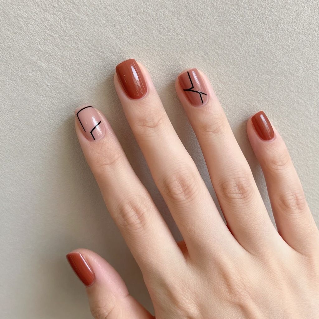 Gel Fall Nail Designs terracotta