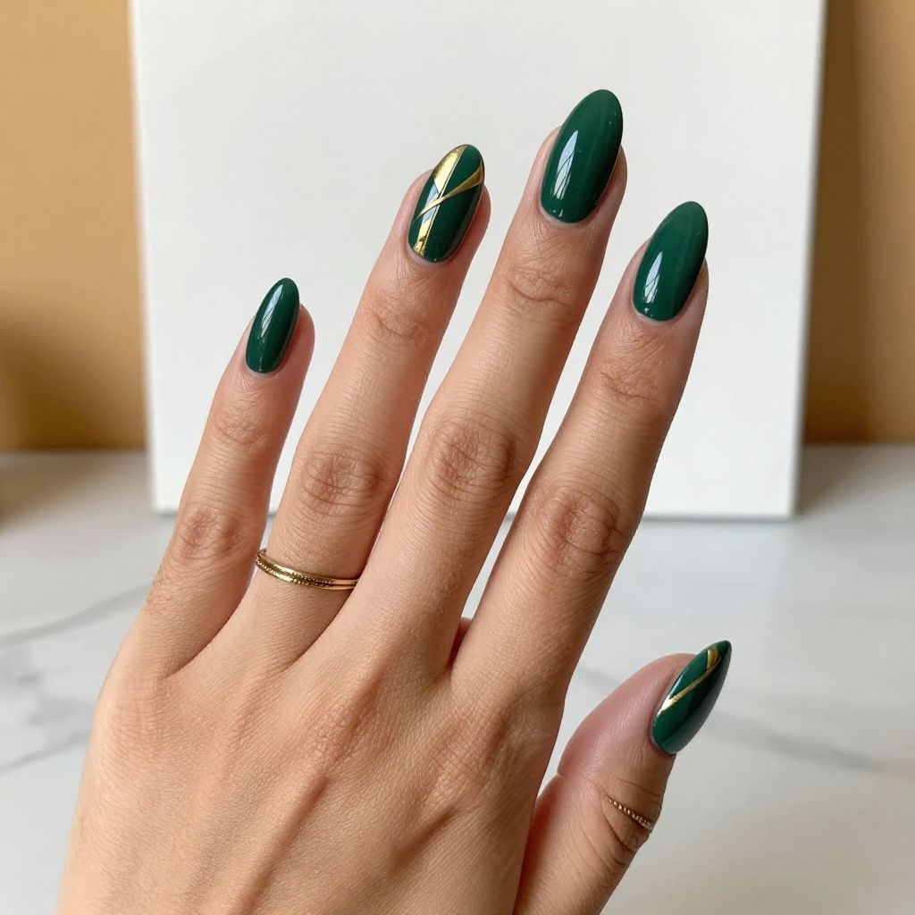 Deep Forest Green with Gold Striping Tape