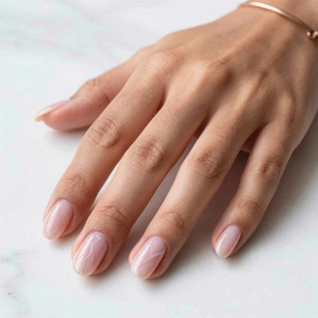 Soft Pink Marble Effect Nails