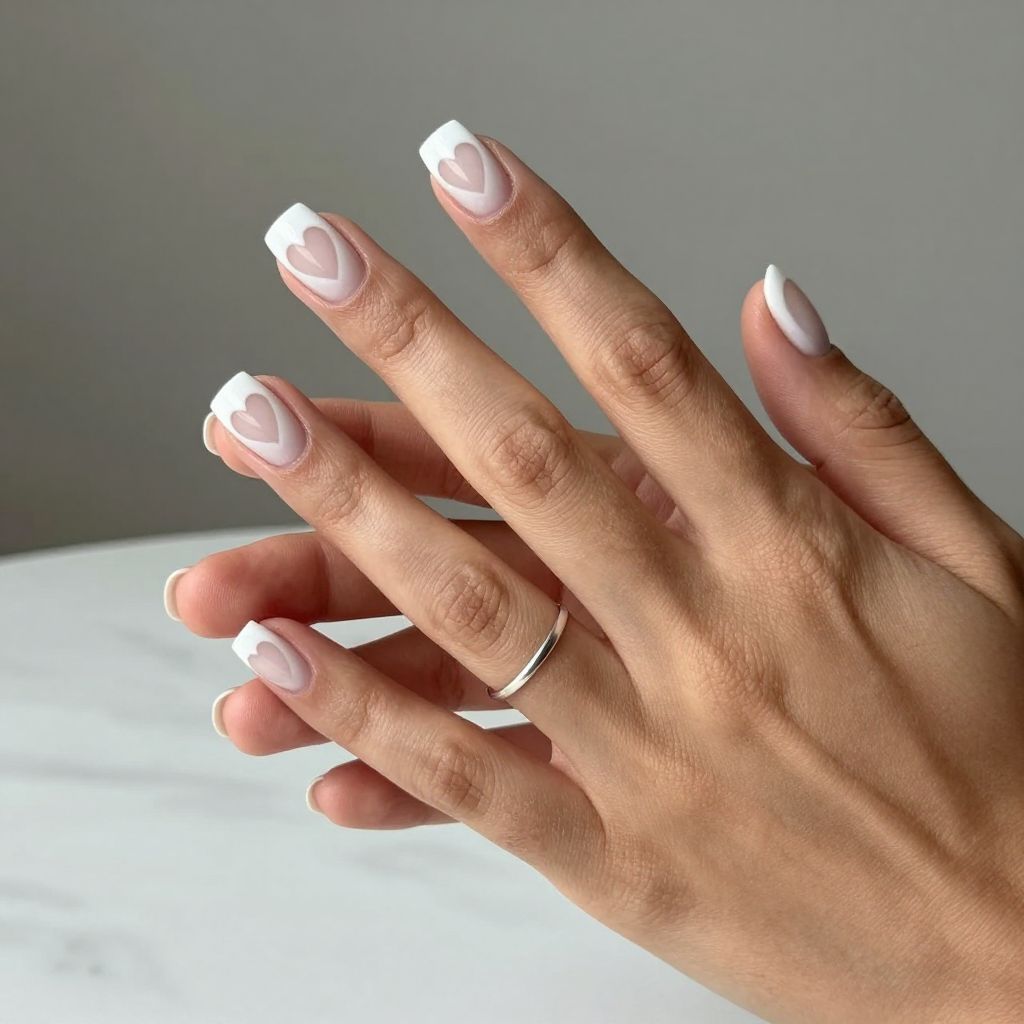Classic White with Negative Space Heart Cutouts