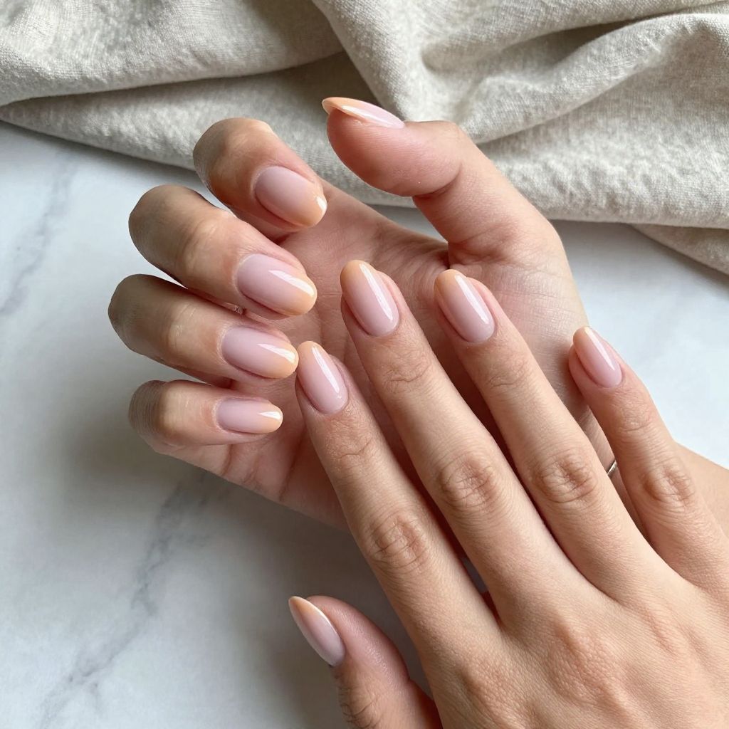 Milky Pink Ombre with Nude Gradient Tips