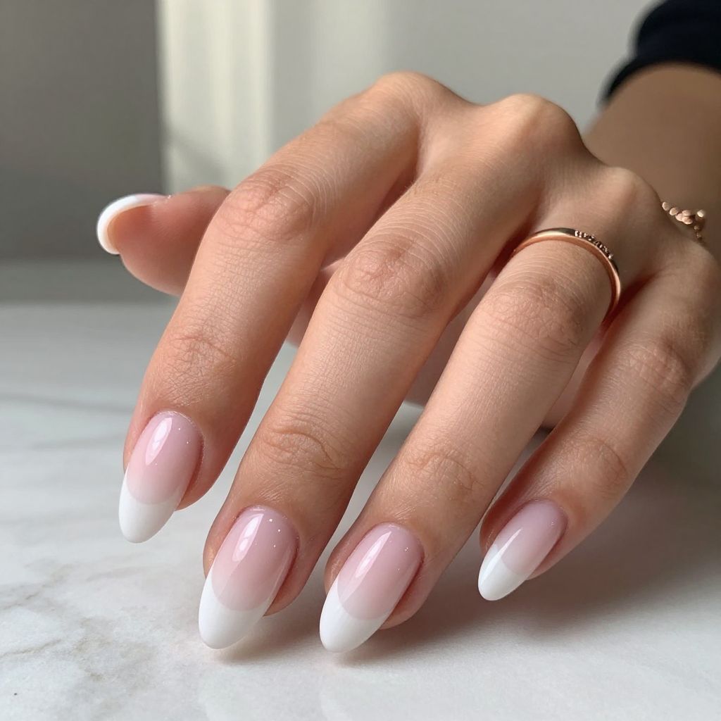 Soft Pink Ombre French Manicure