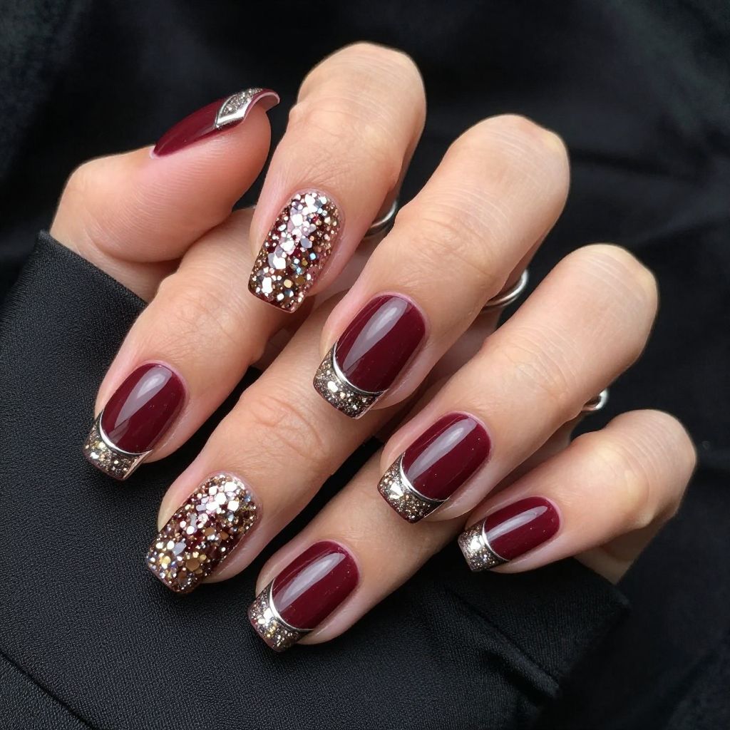 Red Carpet Burgundy and Diamond Glitter