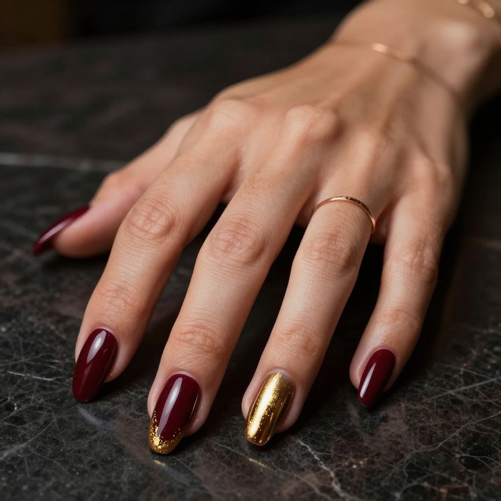 Luxe Gold Drip Nails
