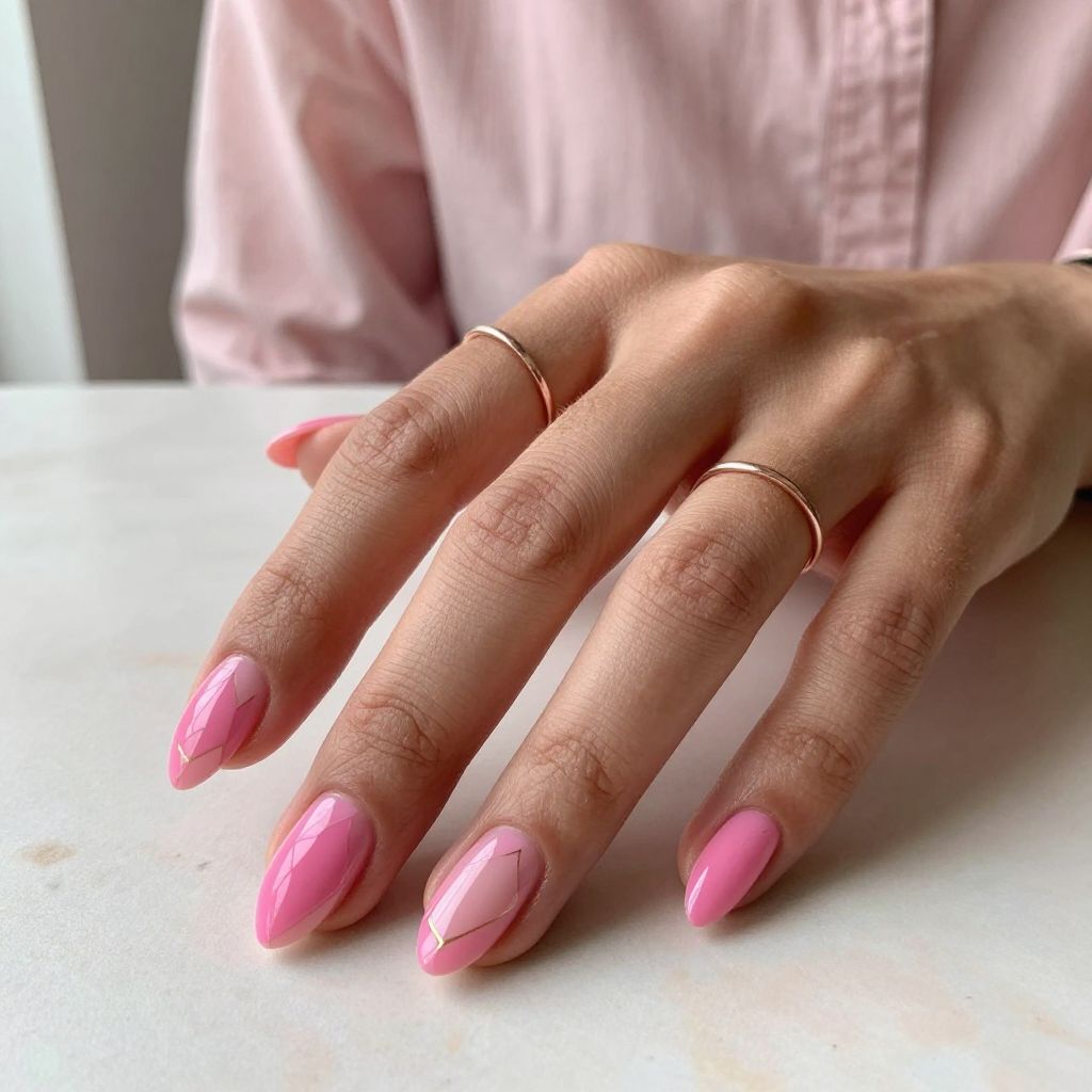 Hot Pink with Negative Space Design
