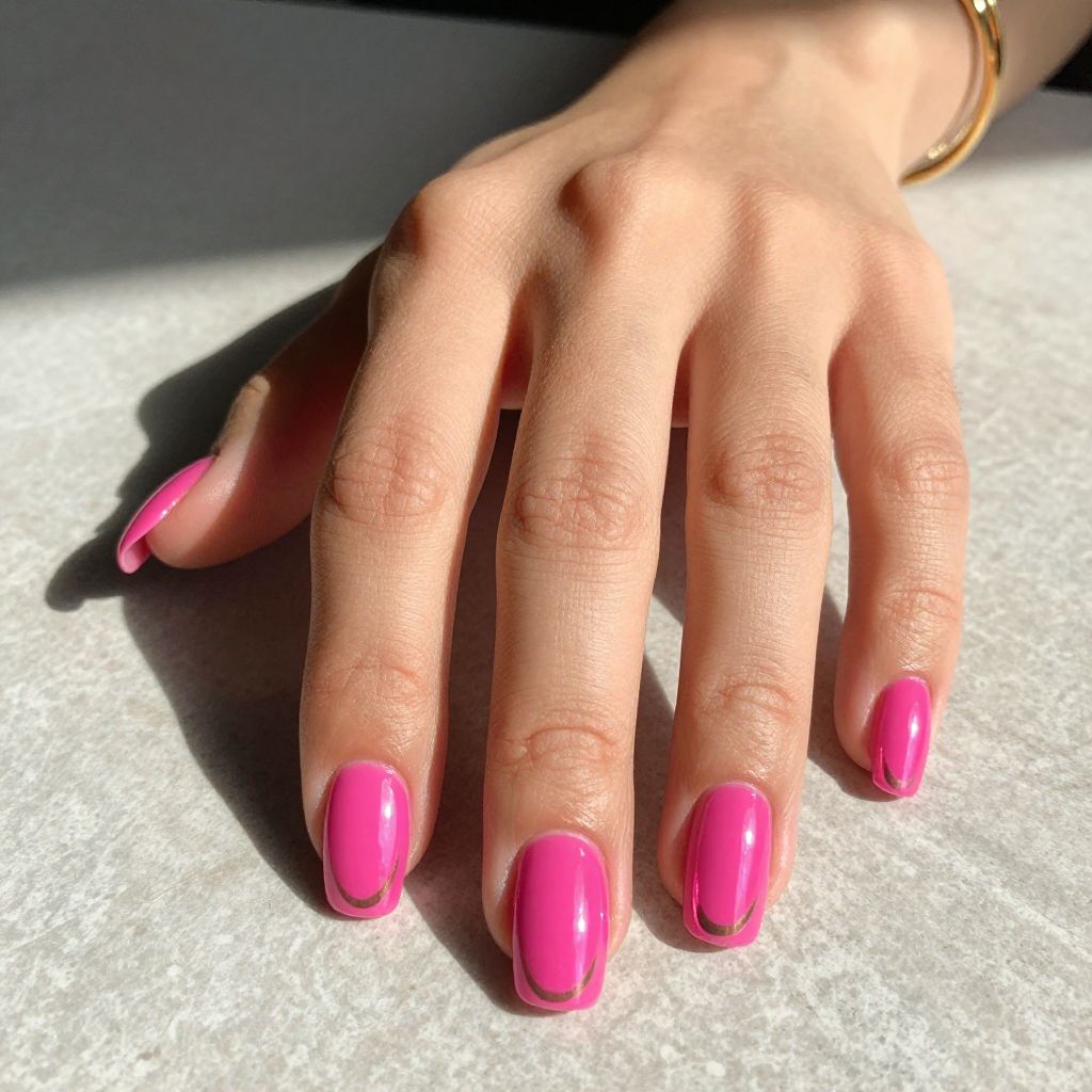 Hot Pink with Chrome Mirror Tips