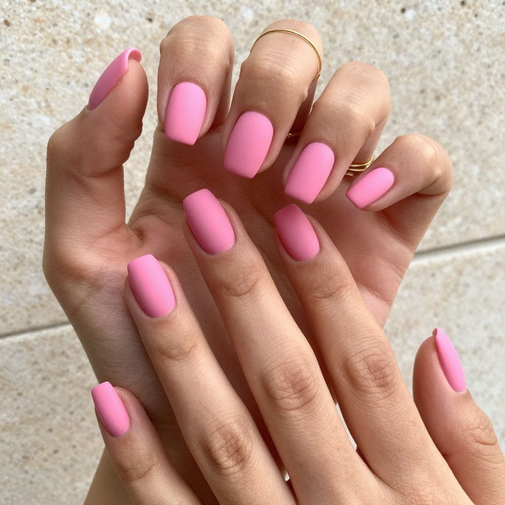 Matte Hot Pink with Velvet Texture
