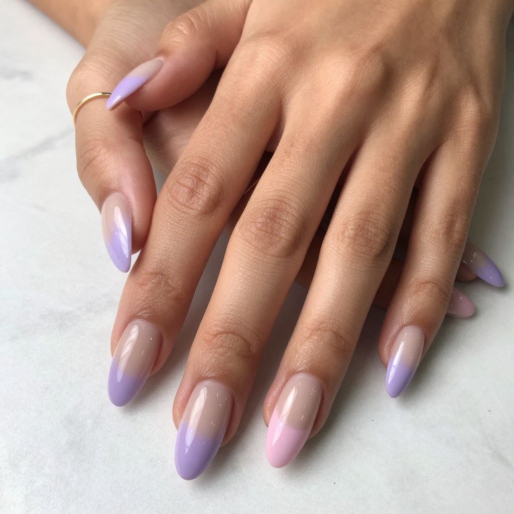 Lavender Ombre with Nude Gradient Transition