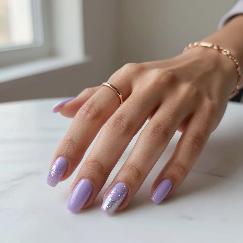 Lavender with Holographic Foil Accents