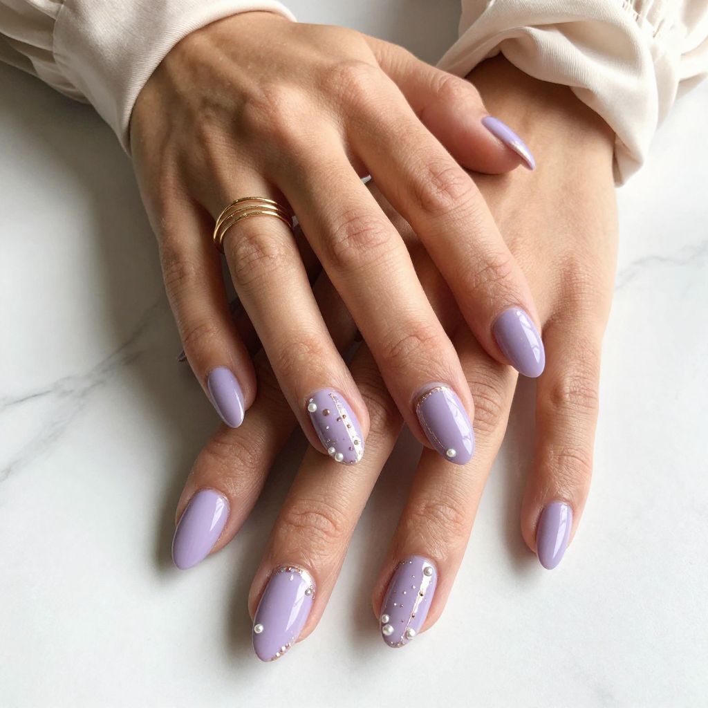 Lavender with Tiny Pearl Embellishments