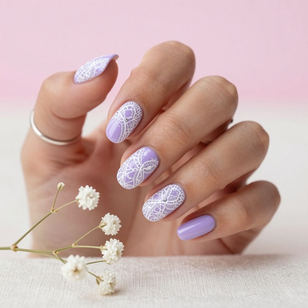 Lavender with Delicate Lace Overlay