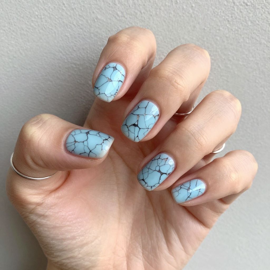 Ice Blue with Crackle Effect