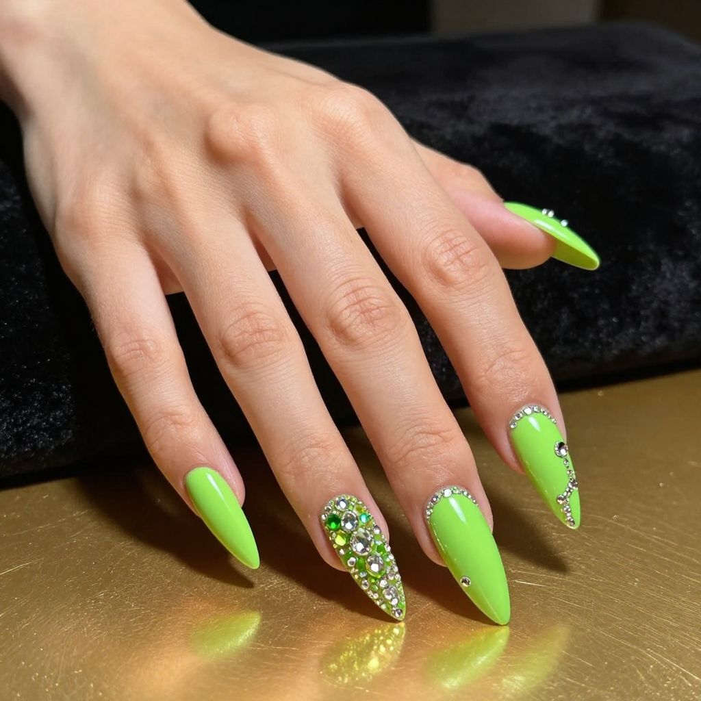 Lime Green Nail Designs nail idea 10