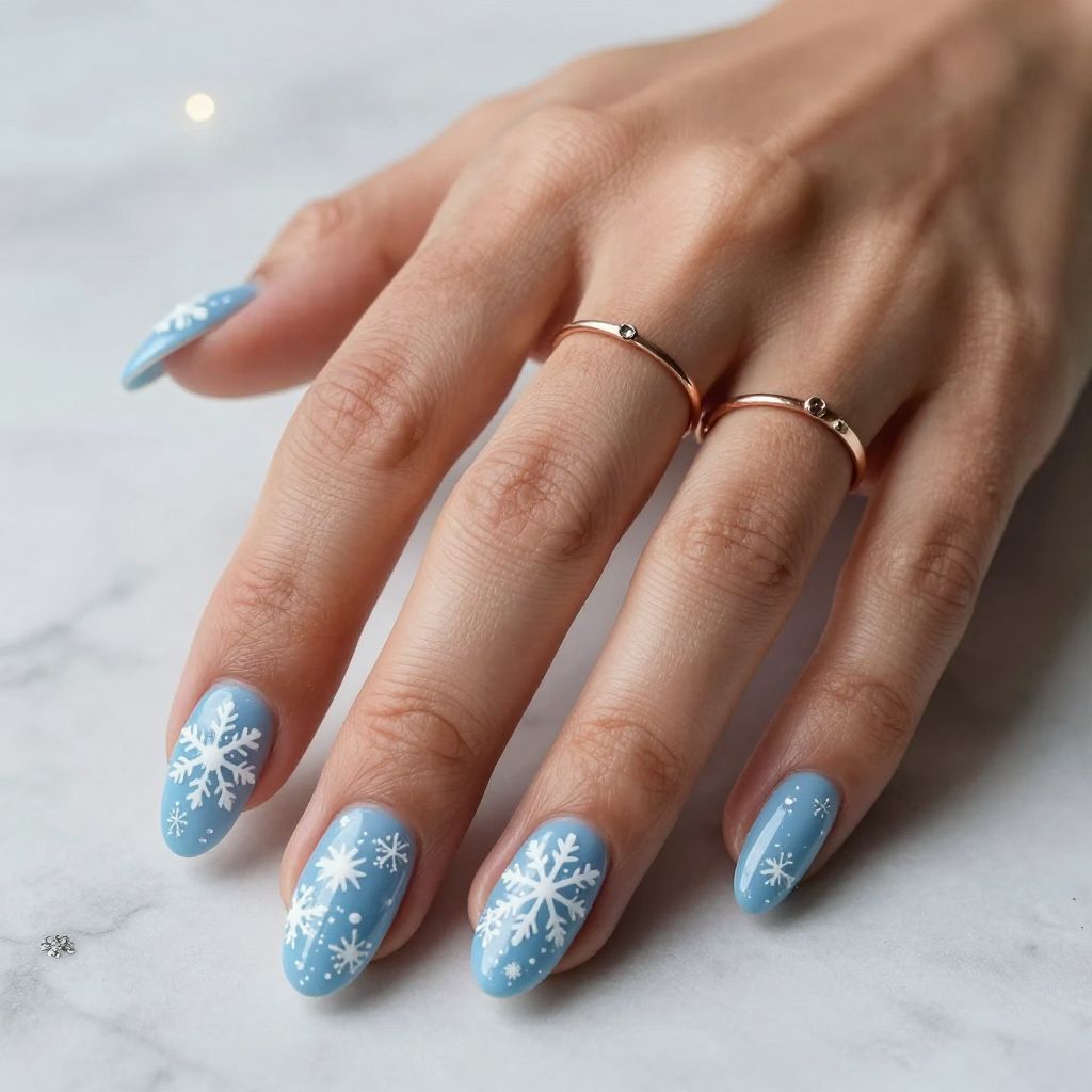Icy Blue with Snowflake Details