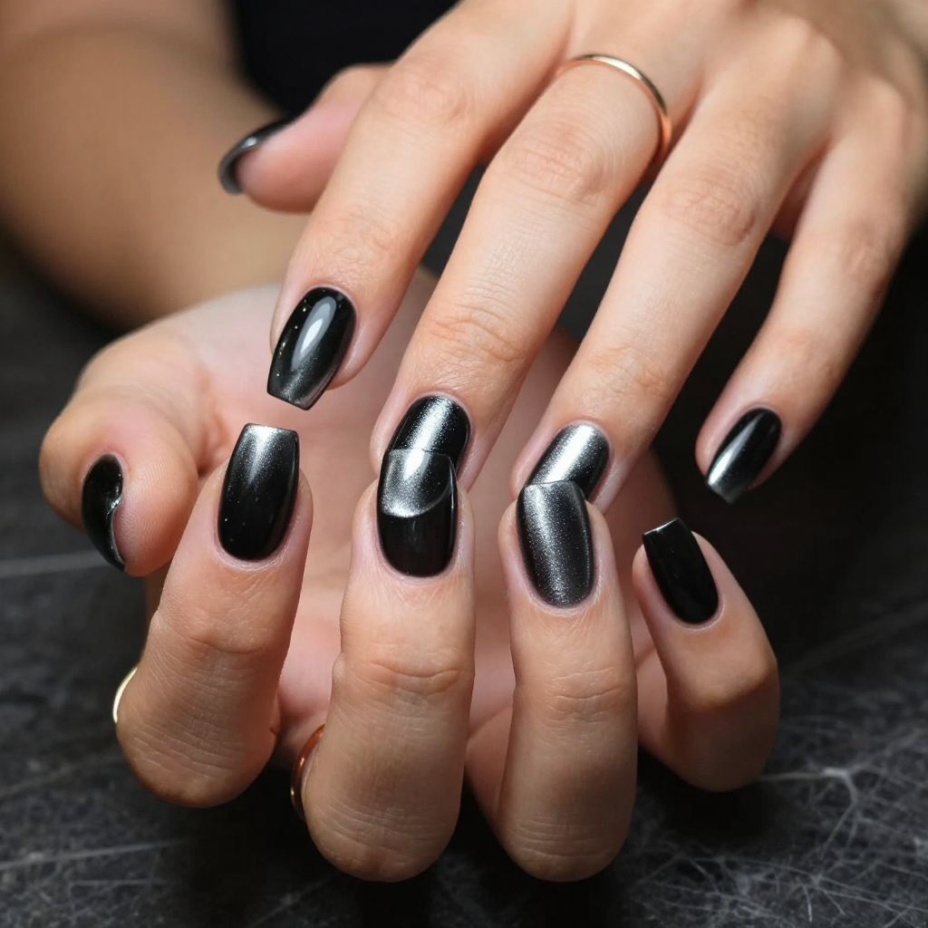 Black Cat Eye with Chrome Details